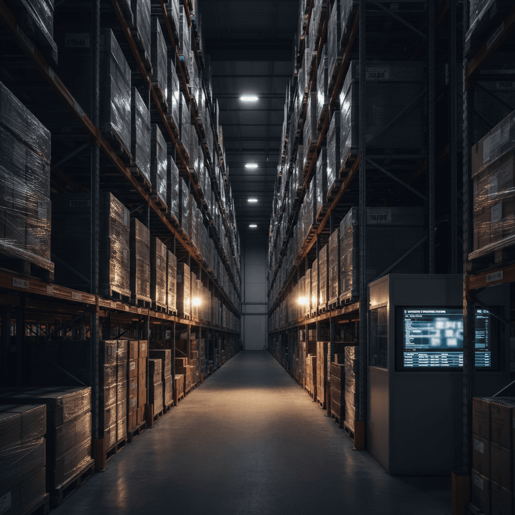 Long-term inventory storage section with systematic organization